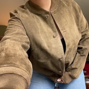 Vintage Leather Bomber Jacket